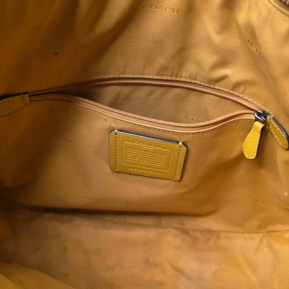 Coach Elle Hobo Bag Yellow Pebbled Leather Shoulder Crossbody F31399